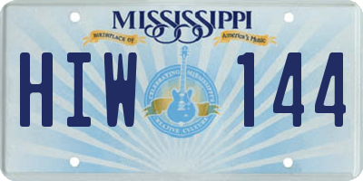 MS license plate HIW144