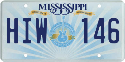 MS license plate HIW146