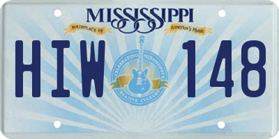 MS license plate HIW148