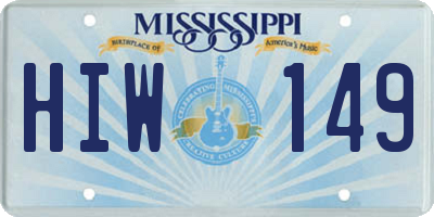 MS license plate HIW149