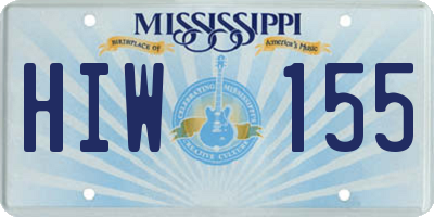 MS license plate HIW155