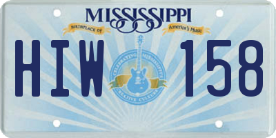 MS license plate HIW158