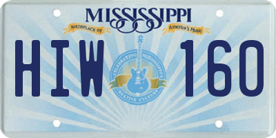 MS license plate HIW160