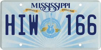 MS license plate HIW166