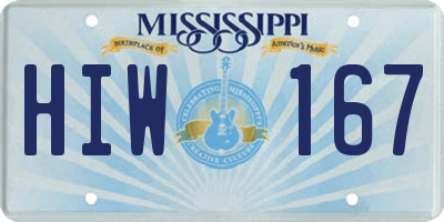 MS license plate HIW167