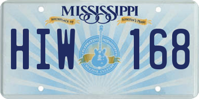 MS license plate HIW168