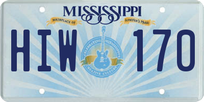 MS license plate HIW170