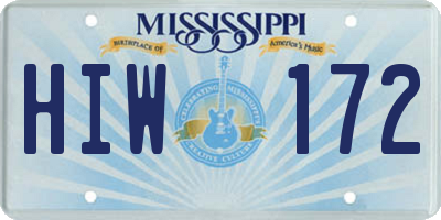 MS license plate HIW172