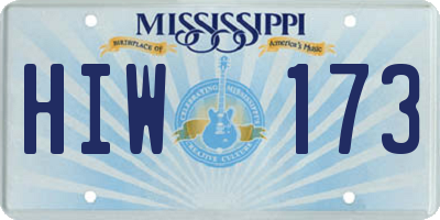 MS license plate HIW173