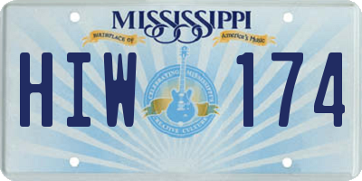 MS license plate HIW174