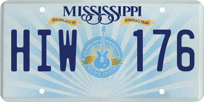 MS license plate HIW176