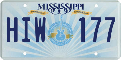 MS license plate HIW177