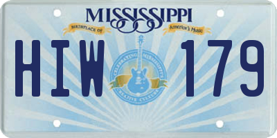 MS license plate HIW179