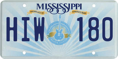 MS license plate HIW180