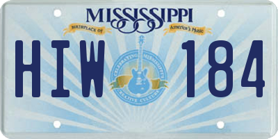 MS license plate HIW184