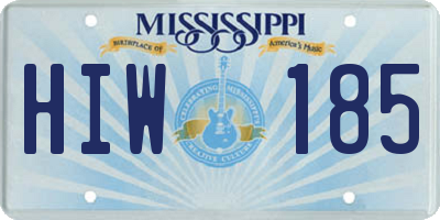 MS license plate HIW185