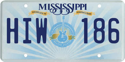 MS license plate HIW186