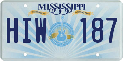 MS license plate HIW187