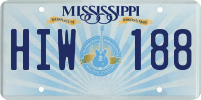 MS license plate HIW188