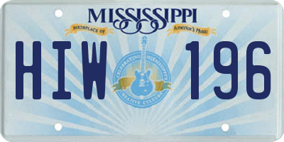 MS license plate HIW196