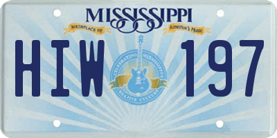 MS license plate HIW197
