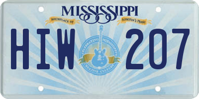 MS license plate HIW207