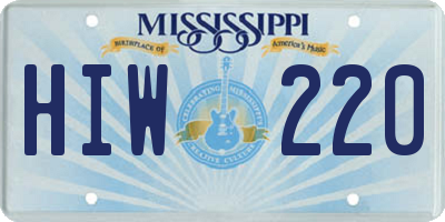 MS license plate HIW220