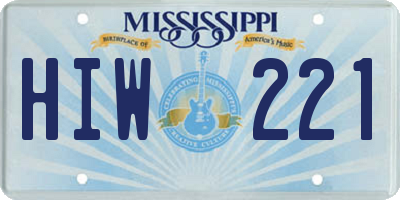 MS license plate HIW221