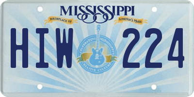 MS license plate HIW224