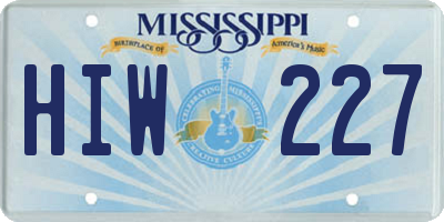MS license plate HIW227