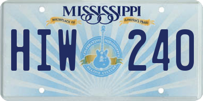 MS license plate HIW240