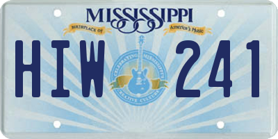 MS license plate HIW241
