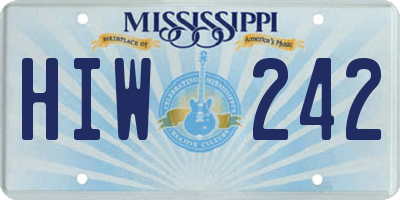 MS license plate HIW242