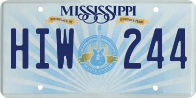 MS license plate HIW244