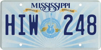 MS license plate HIW248
