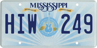 MS license plate HIW249