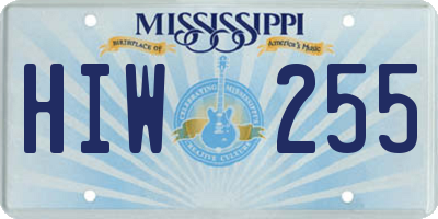 MS license plate HIW255