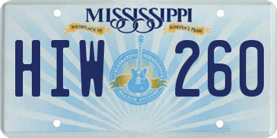 MS license plate HIW260