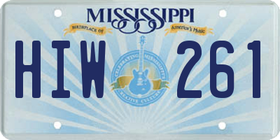 MS license plate HIW261