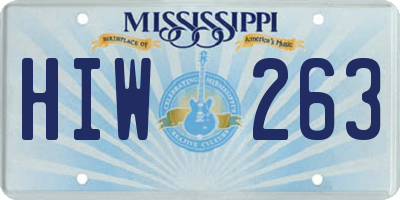 MS license plate HIW263