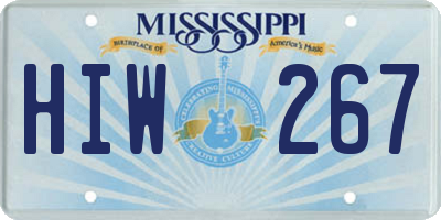 MS license plate HIW267