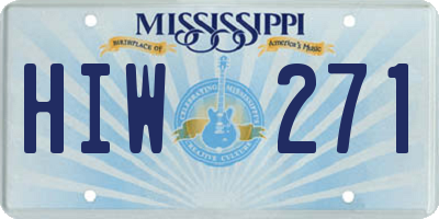 MS license plate HIW271