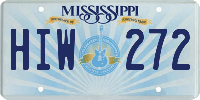 MS license plate HIW272