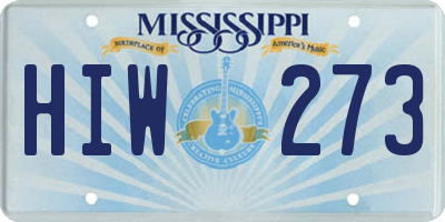 MS license plate HIW273