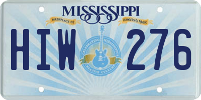 MS license plate HIW276
