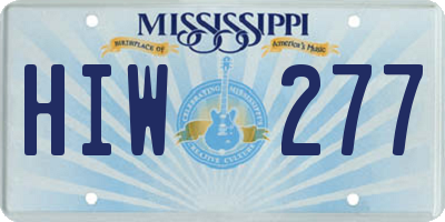MS license plate HIW277