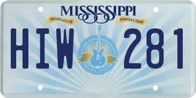MS license plate HIW281