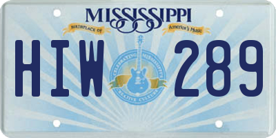 MS license plate HIW289