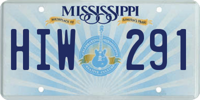 MS license plate HIW291
