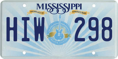 MS license plate HIW298